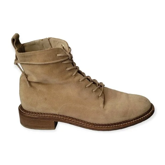 Vince Cabria Suede Lace-Up/Zip Ankle Women Boot Size 8.5 M Made in Italy - Picture 6 of 8